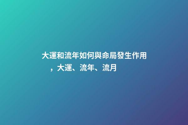 大運和流年如何與命局發生作用，大運、流年、流月-第1張-觀點-玄機派
